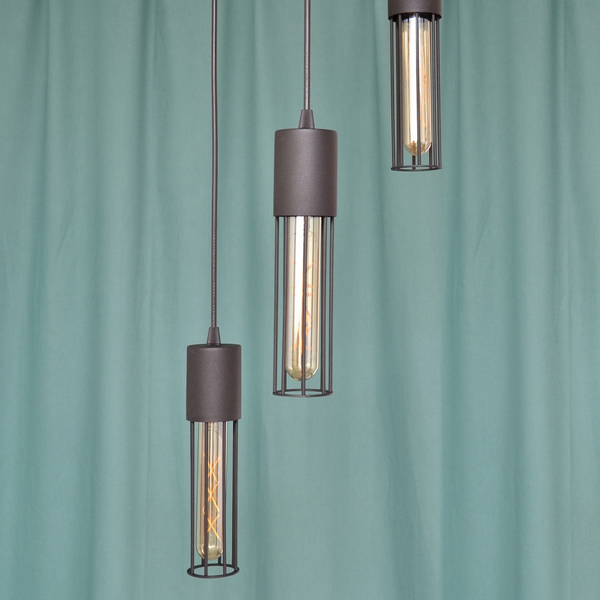 Candeeiro suspenso MELODY 3xE27/15W/230V preto
