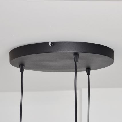 Candeeiro suspenso MELODY 3xE27/15W/230V preto