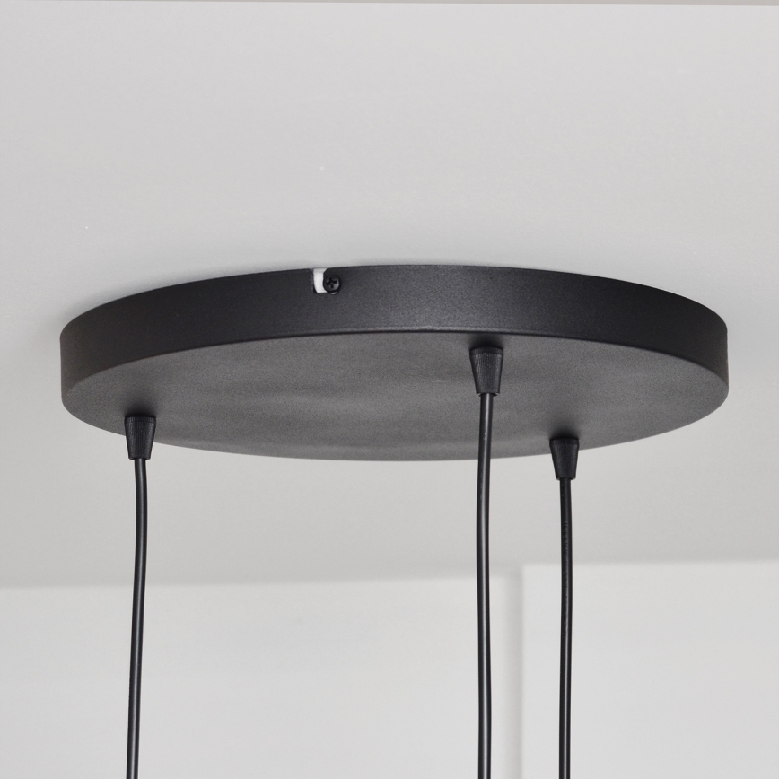 Candeeiro suspenso MELODY 3xE27/15W/230V preto