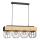 Candeeiro suspenso MENTON 4xE27/15W/230V preto/castanho/carvalho