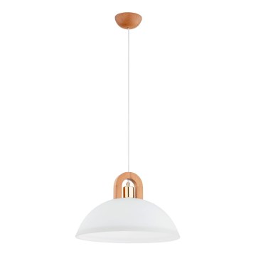 Candeeiro suspenso MIGOT 1xE27/15W/230V bege/dourado
