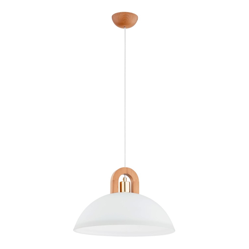 Candeeiro suspenso MIGOT 1xE27/15W/230V bege/dourado