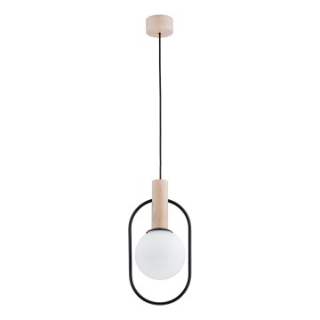 Candeeiro suspenso MIKI 1xE14/10W/230V preto/bege
