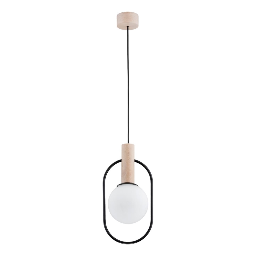 Candeeiro suspenso MIKI 1xE14/10W/230V preto/bege
