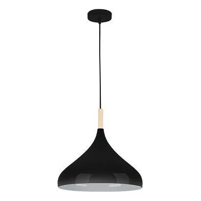 Candeeiro suspenso MIKO 1xE27/60W/230V diâmetro 32 cm preto