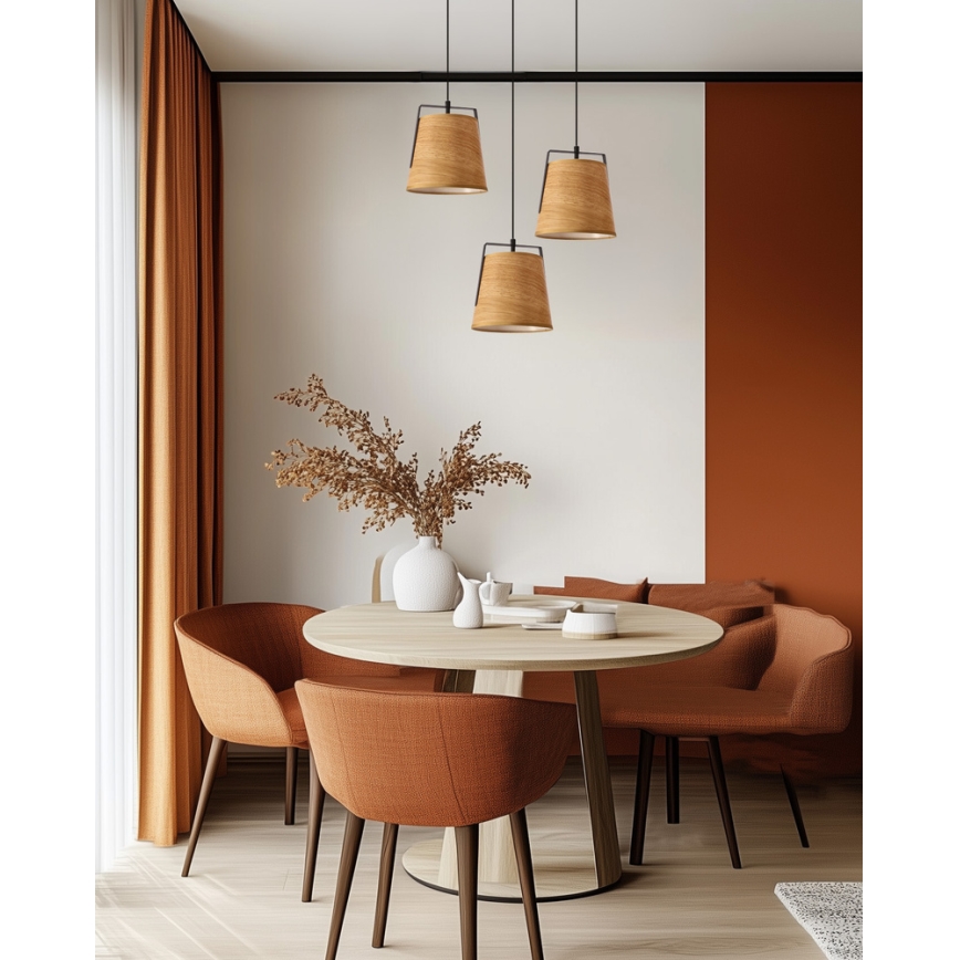 Candeeiro suspenso MILBURY 1xE27/40W/230V castanho