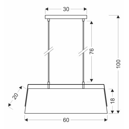 Candeeiro suspenso MILBURY 2xE27/40W/230V castanho