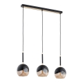 Candeeiro suspenso MILTONA 3xE27/60W/230V preto/bege
