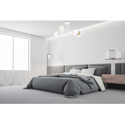 Candeeiro suspenso MINERVA 2xE27/15W + 2xE14/10W/230V branco