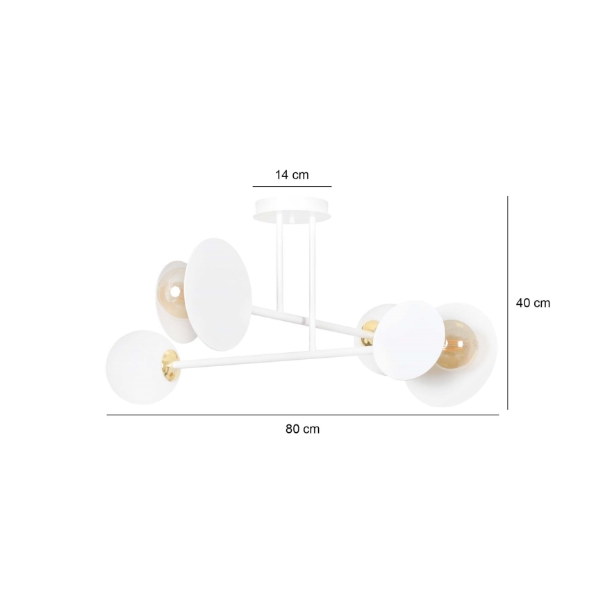 Candeeiro suspenso MINERVA 2xE27/15W + 2xE14/10W/230V branco