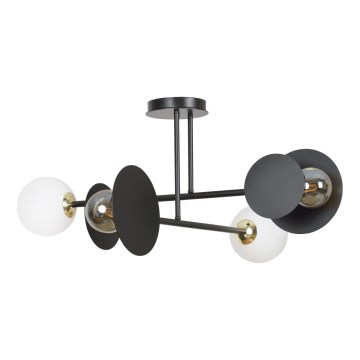 Candeeiro suspenso MINERVA 2xE27/15W + 2xE14/10W/230V preto