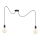 Candeeiro suspenso MIROS 2xE27/60W/230V aranha preto