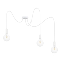 Candeeiro suspenso MIROS 3xE27/60W/230V aranha branco