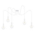 Candeeiro suspenso MIROS 5xE27/60W/230V aranha branco