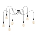 Candeeiro suspenso MIROS 7xE27/60W/230V aranha preto