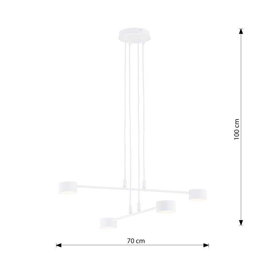Candeeiro suspenso MODUS 4xGX53/10W/230V branco