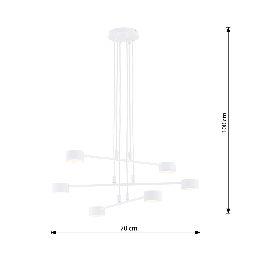Candeeiro suspenso MODUS 6xGX53/10W/230V branco