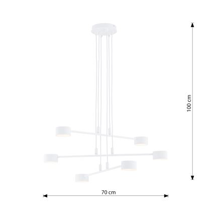 Candeeiro suspenso MODUS 6xGX53/10W/230V branco