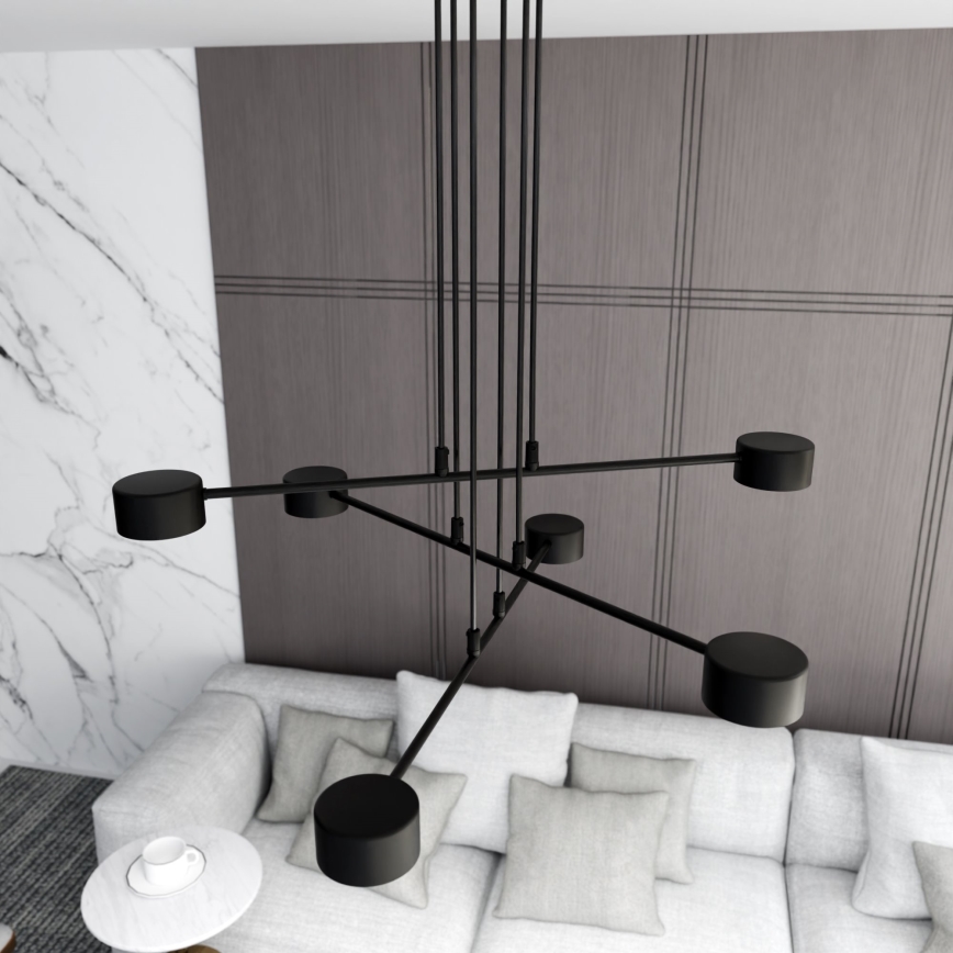 Candeeiro suspenso MODUS 6xGX53/10W/230V preto