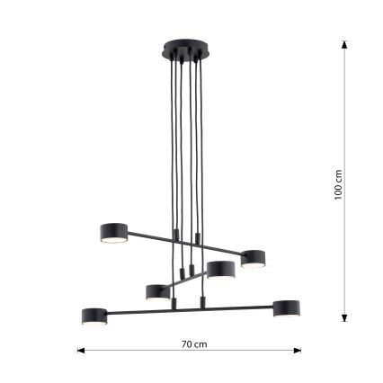 Candeeiro suspenso MODUS 6xGX53/10W/230V preto