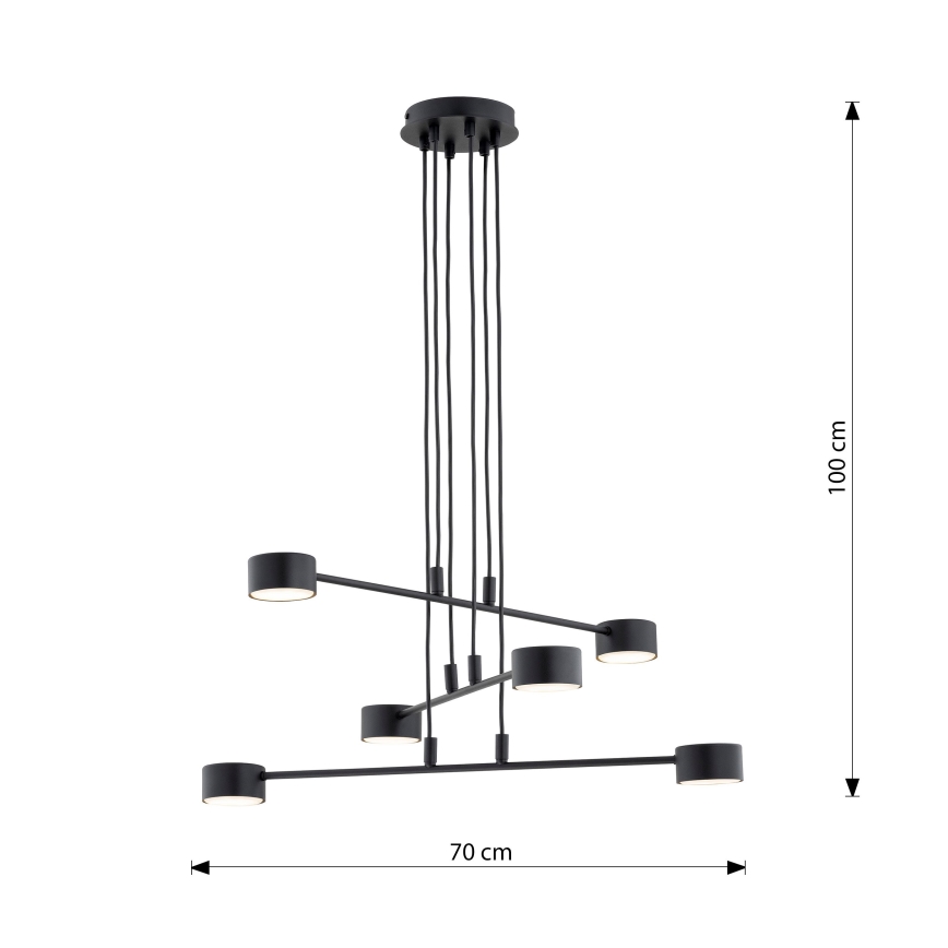 Candeeiro suspenso MODUS 6xGX53/10W/230V preto
