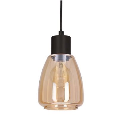Candeeiro suspenso MOLDO 1xE27/40W/230V preto/fumado bege