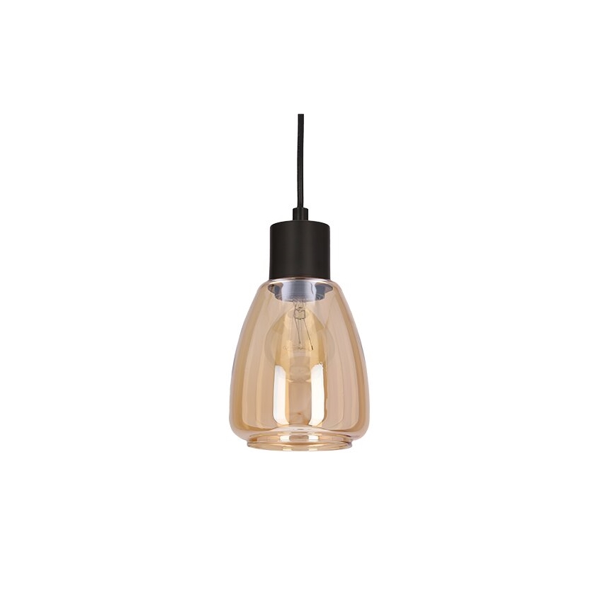 Candeeiro suspenso MOLDO 1xE27/40W/230V preto/fumado bege