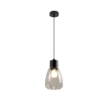 Candeeiro suspenso MOLDO 1xE27/40W/230V preto/transparente