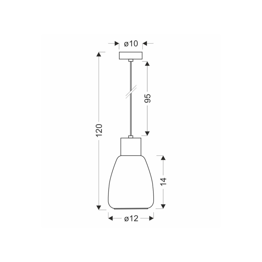 Candeeiro suspenso MOLDO 1xE27/40W/230V preto/transparente