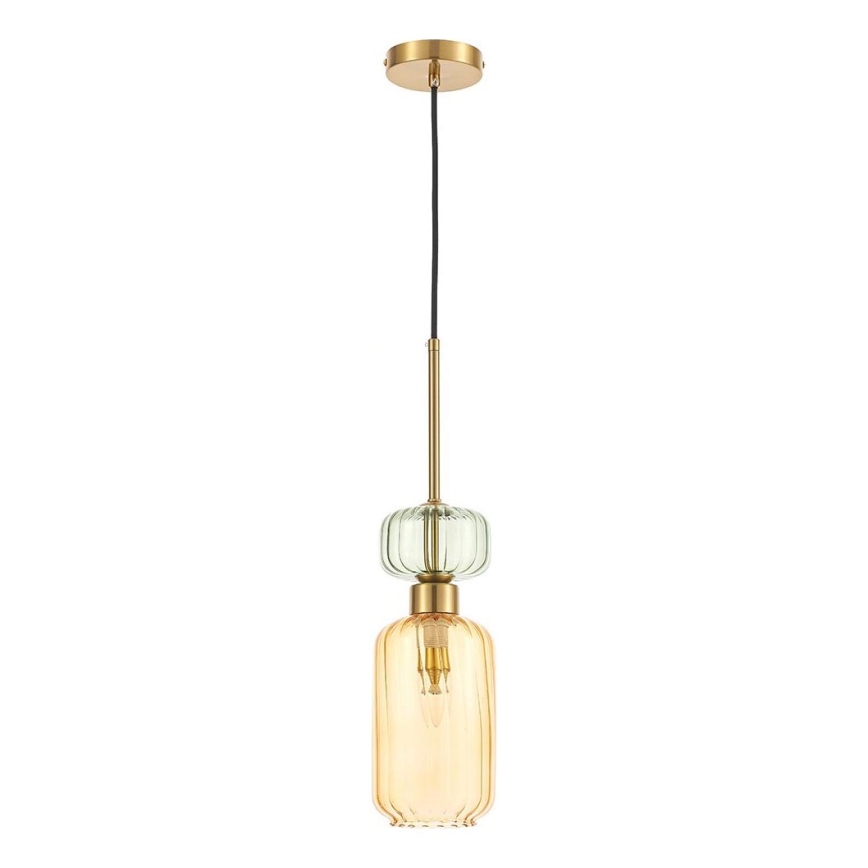 Candeeiro suspenso MOLLY 1xE14/40W/230V diâmetro 12 cm dourado/laranja/verde