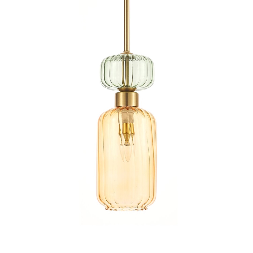 Candeeiro suspenso MOLLY 1xE14/40W/230V diâmetro 12 cm dourado/laranja/verde