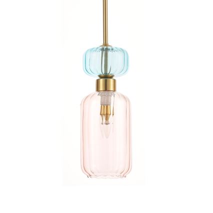 Candeeiro suspenso MOLLY 1xE14/40W/230V diâmetro 12 cm dourado/rosa/azul