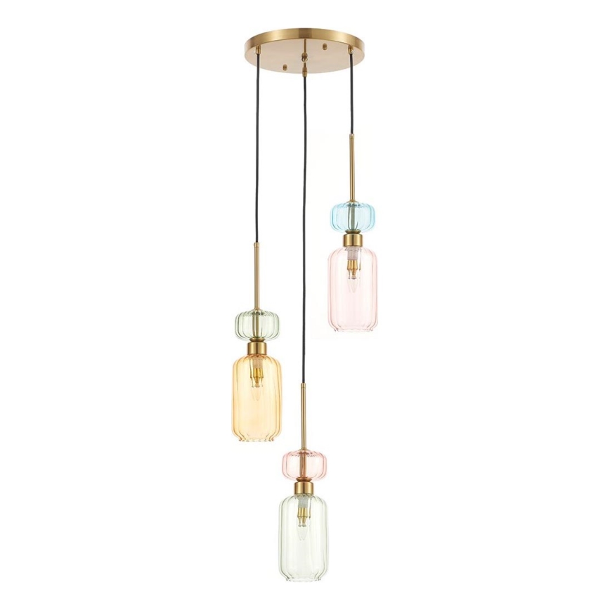 Candeeiro suspenso MOLLY 3xE14/40W/230V diâmetro 38 cm colorido
