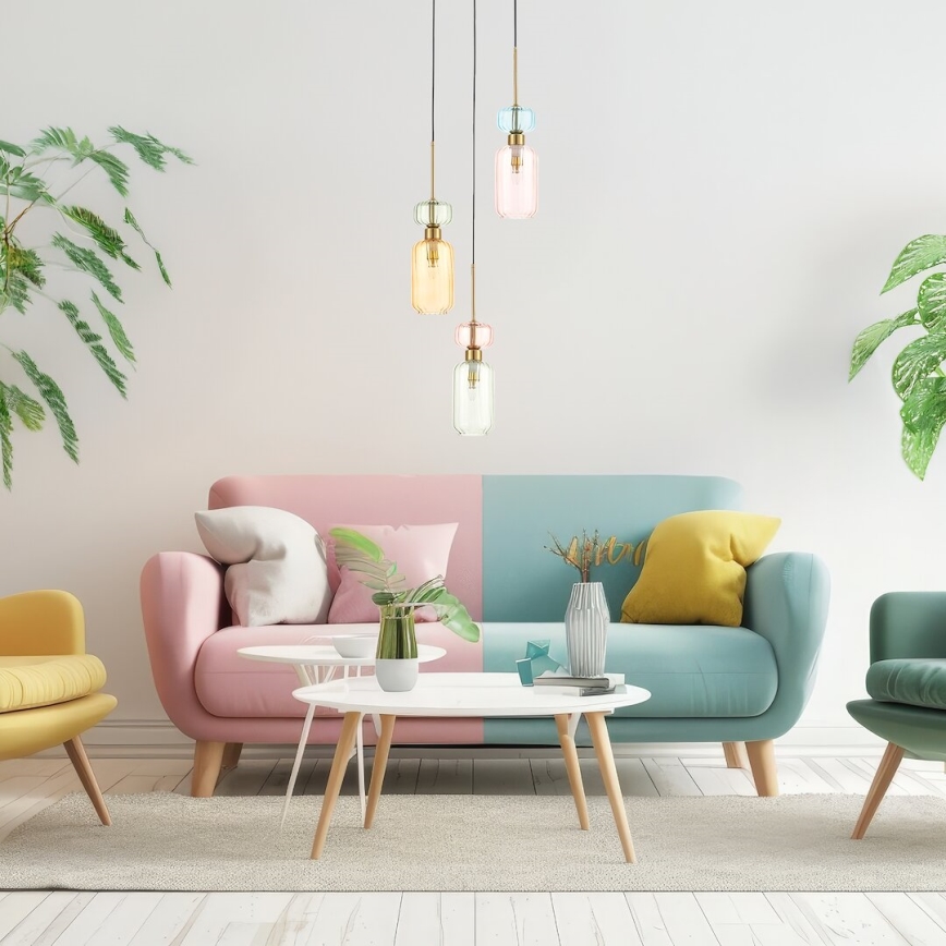 Candeeiro suspenso MOLLY 3xE14/40W/230V diâmetro 38 cm colorido