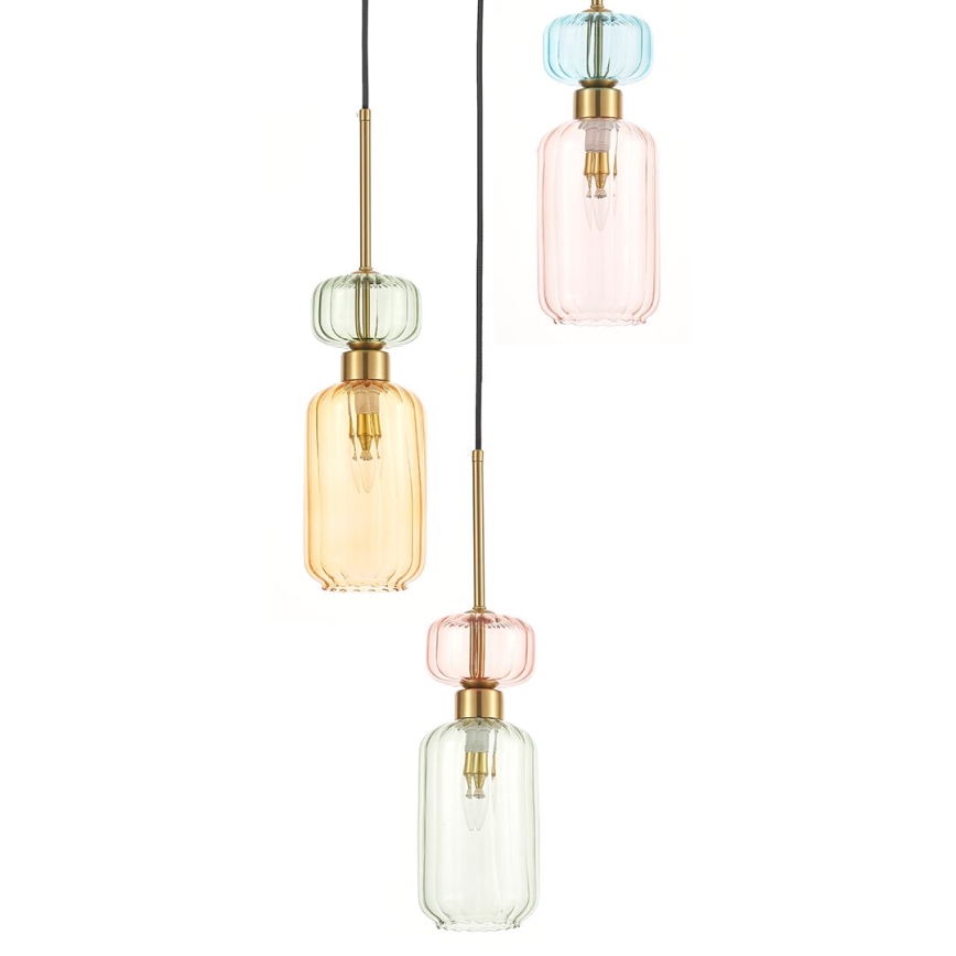 Candeeiro suspenso MOLLY 3xE14/40W/230V diâmetro 38 cm colorido