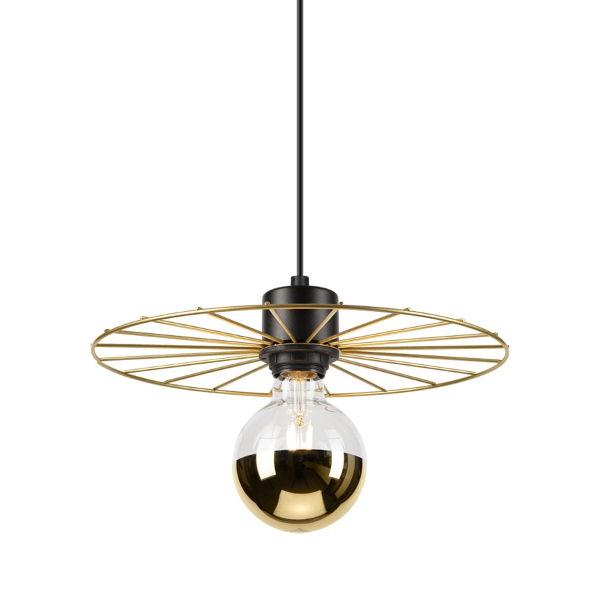 Candeeiro suspenso MONTANA 1xE27/15W/230V diâmetro 30 cm dourado/preto