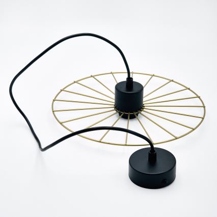 Candeeiro suspenso MONTANA 1xE27/15W/230V diâmetro 30 cm dourado/preto