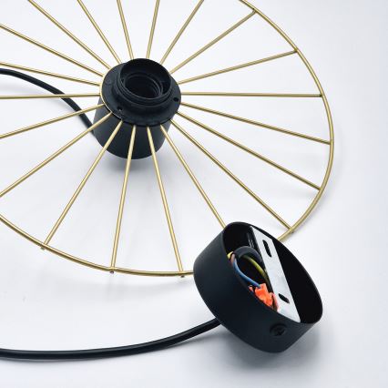 Candeeiro suspenso MONTANA 1xE27/15W/230V diâmetro 30 cm dourado/preto
