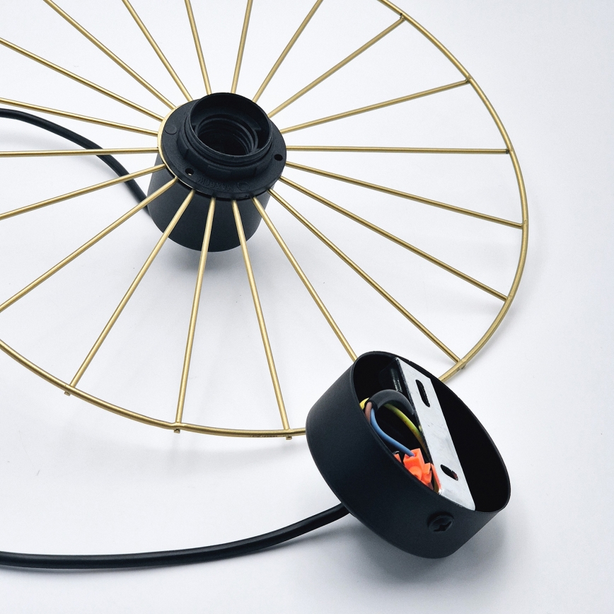 Candeeiro suspenso MONTANA 1xE27/15W/230V diâmetro 30 cm dourado/preto
