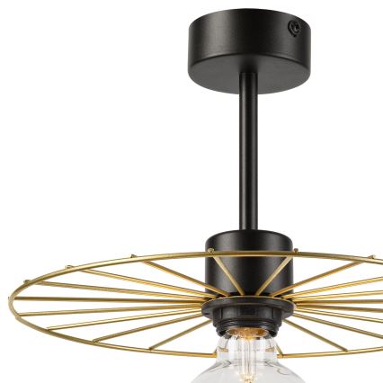 Candeeiro suspenso MONTANA 1xE27/15W/230V diâmetro 30 cm dourado/preto
