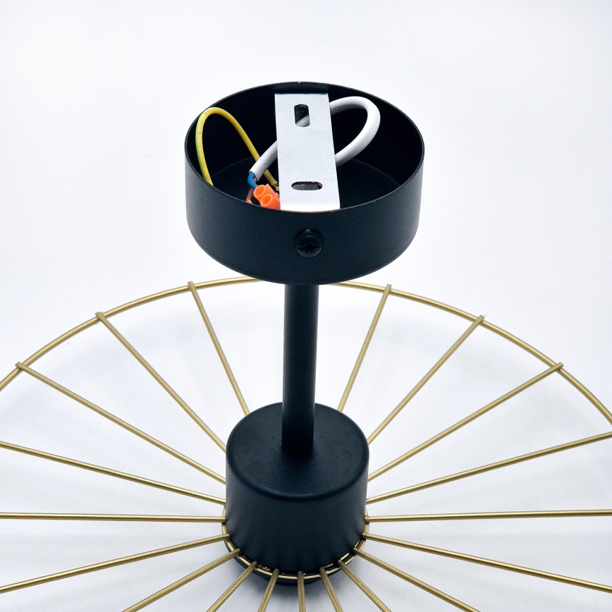 Candeeiro suspenso MONTANA 1xE27/15W/230V diâmetro 30 cm dourado/preto