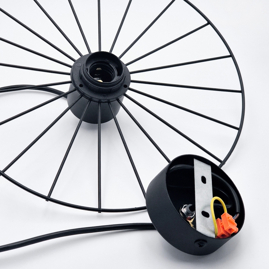 Candeeiro suspenso MONTANA 1xE27/15W/230V diâmetro 30 cm preto