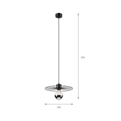 Candeeiro suspenso MONTANA 1xE27/15W/230V diâmetro 30 cm preto