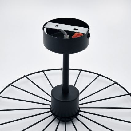 Candeeiro suspenso MONTANA 1xE27/15W/230V diâmetro 30 cm preto