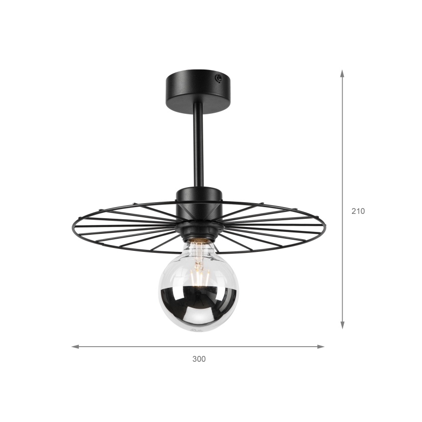 Candeeiro suspenso MONTANA 1xE27/15W/230V diâmetro 30 cm preto