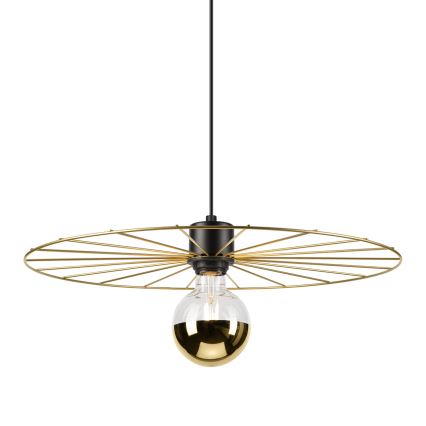 Candeeiro suspenso MONTANA 1xE27/15W/230V diâmetro 45 cm dourado/preto