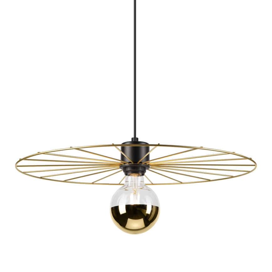 Candeeiro suspenso MONTANA 1xE27/15W/230V diâmetro 45 cm dourado/preto