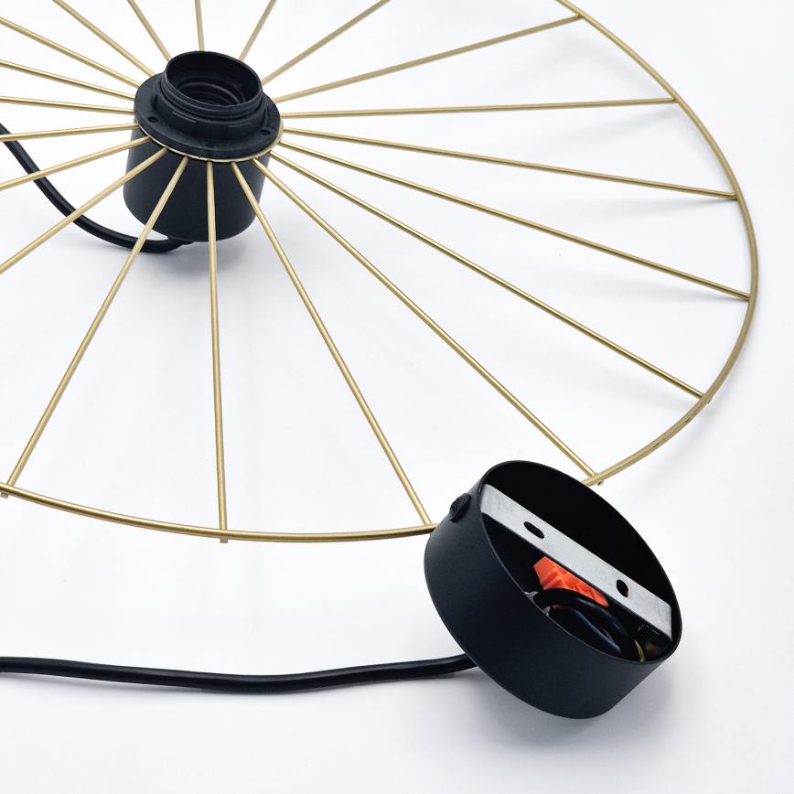 Candeeiro suspenso MONTANA 1xE27/15W/230V diâmetro 45 cm dourado/preto
