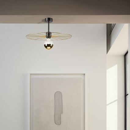 Candeeiro suspenso MONTANA 1xE27/15W/230V diâmetro 45 cm dourado/preto
