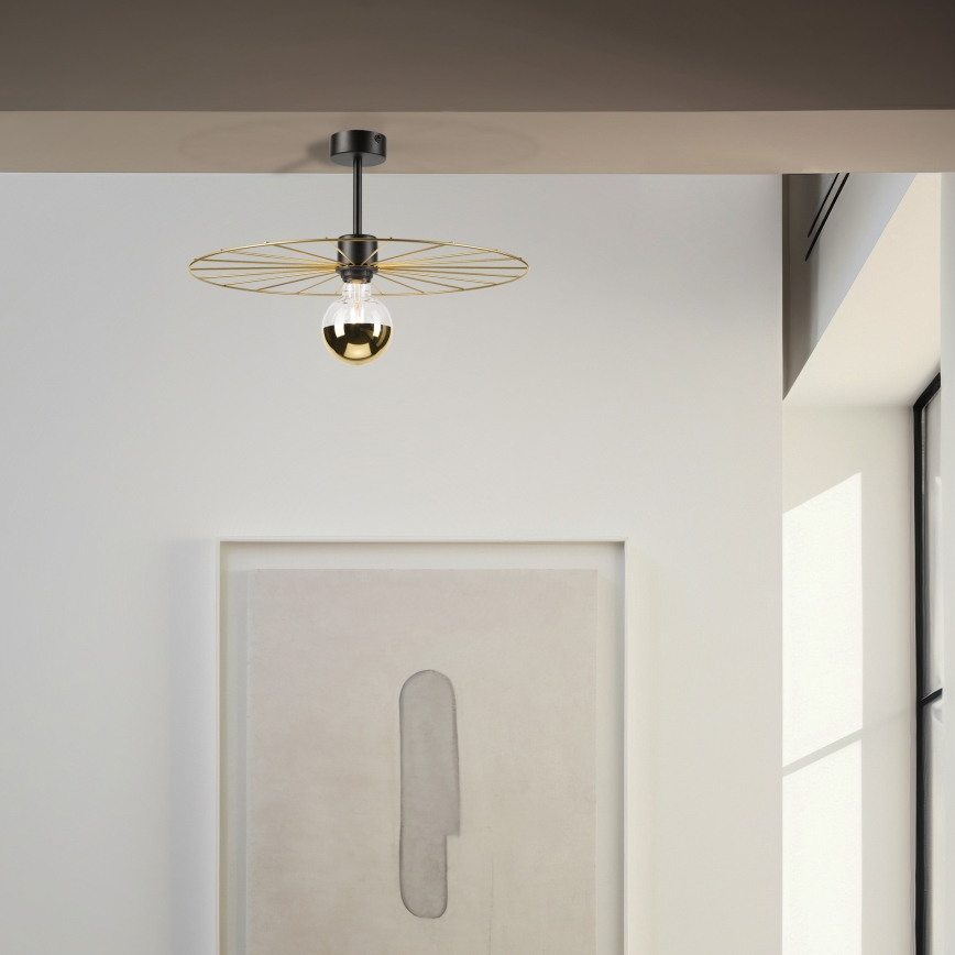 Candeeiro suspenso MONTANA 1xE27/15W/230V diâmetro 45 cm dourado/preto